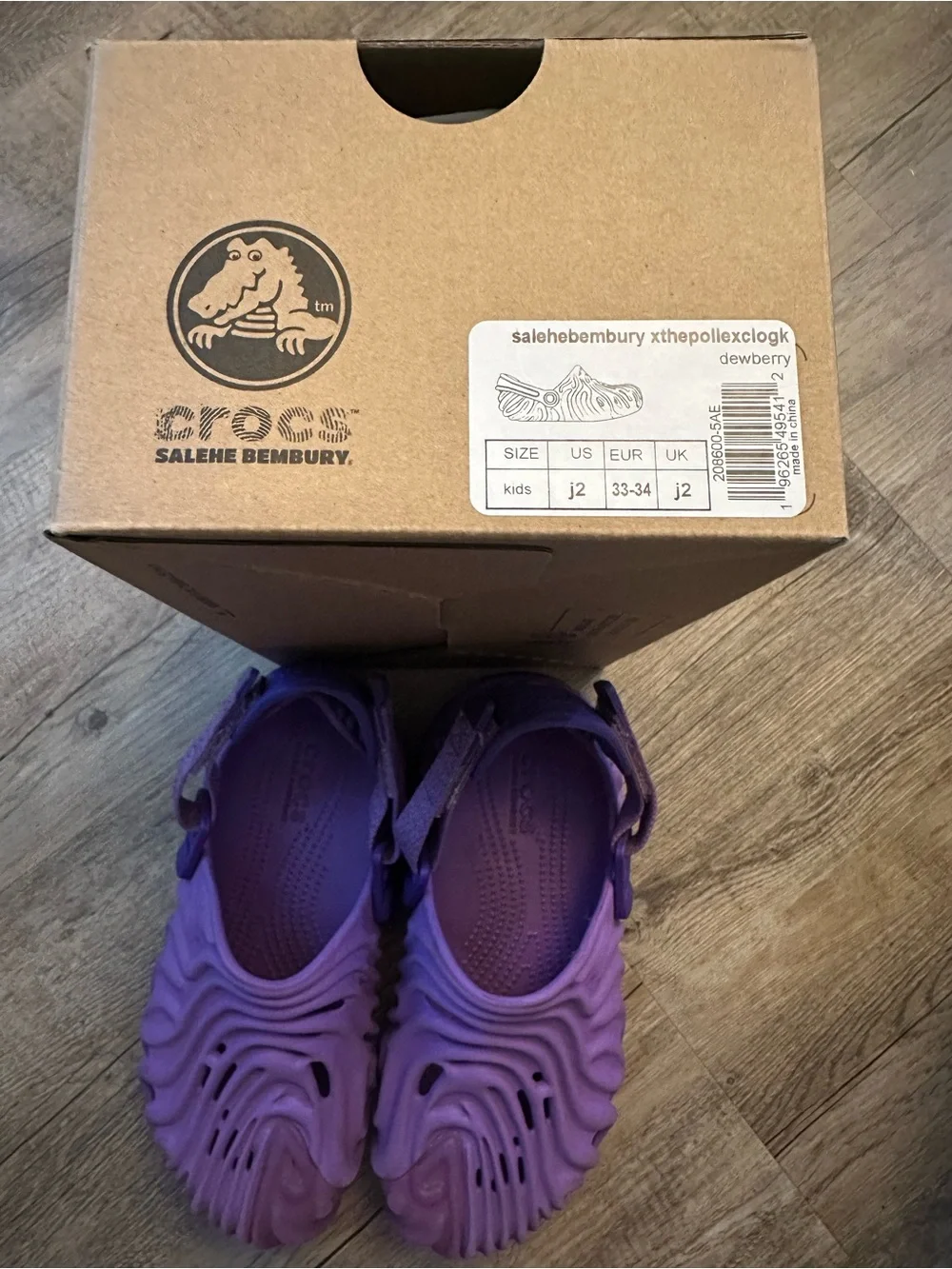 CROCS Kids Dewberry Purple Sculpted Sandals
